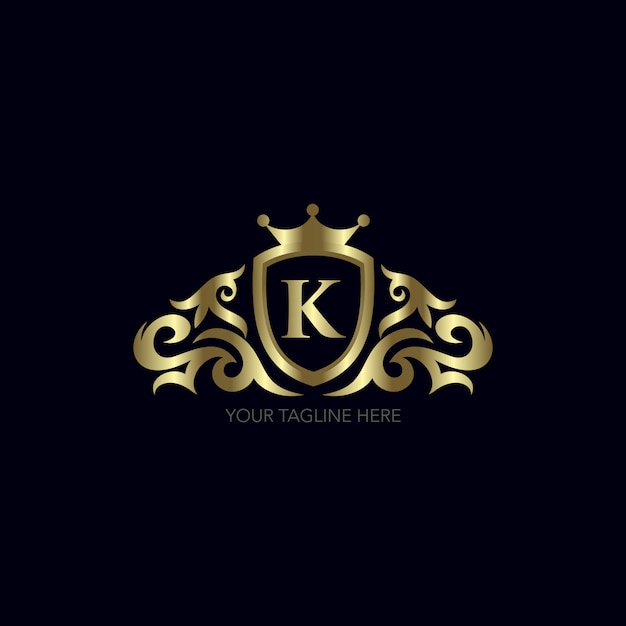 Vector gold letter k design