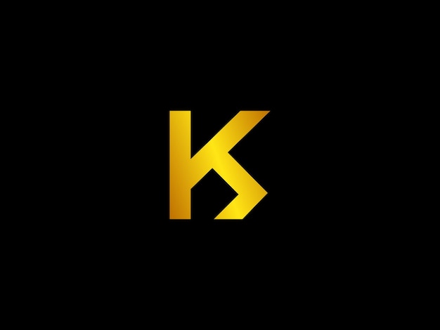 Gold letter ks on a black background