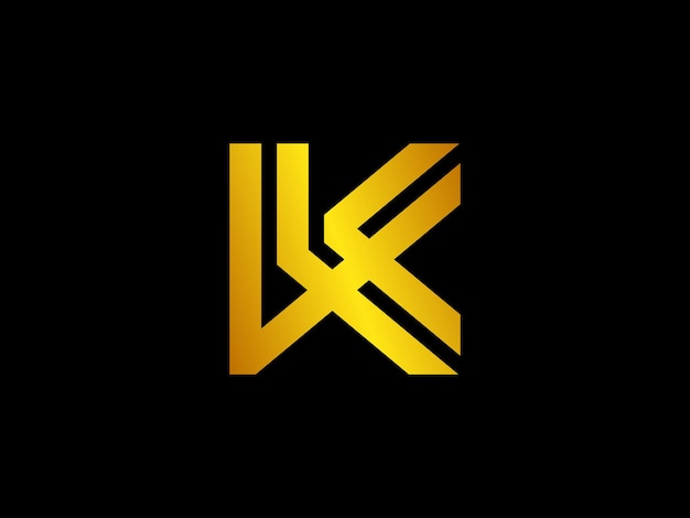 Logo della lettera d'oro kx con il titolo 