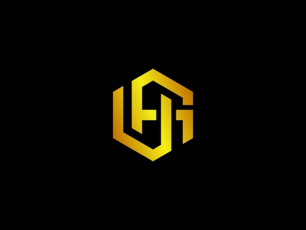 Gold letter l logo with a black background