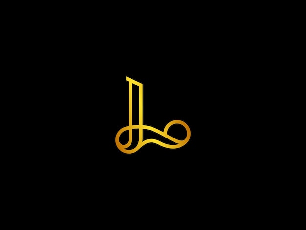 Gold letter l with a wave logo on a black background