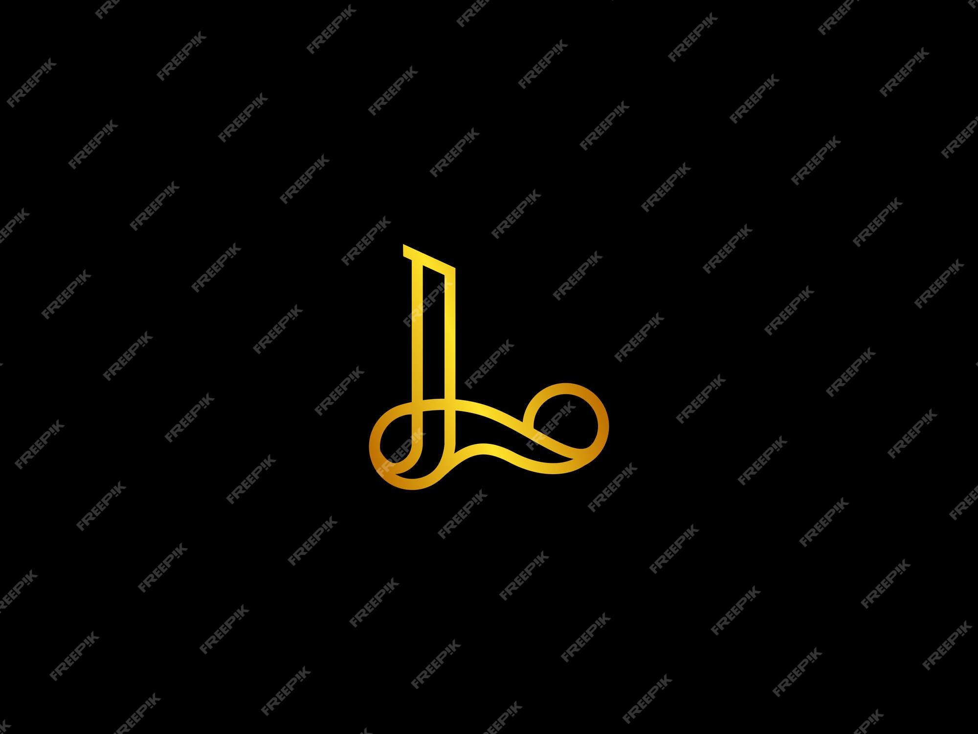 Premium Vector  Gold logo with the letter l on a black background