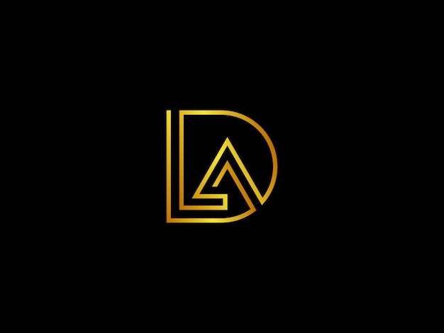 Gold letter la with a black background