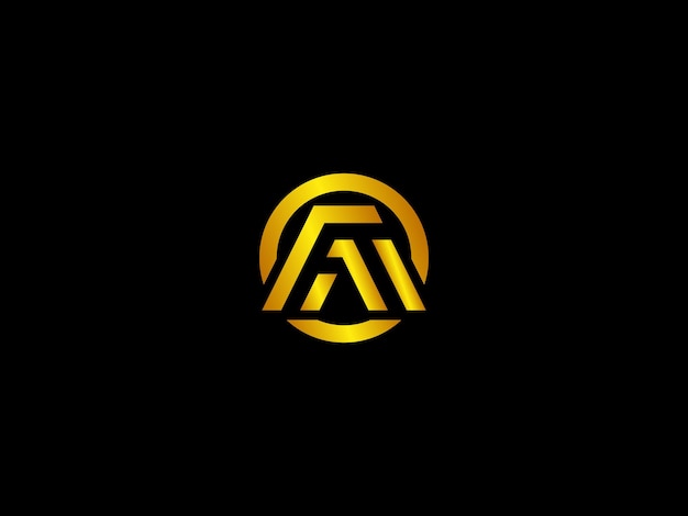 Gold letter a logo with a circle in the middle