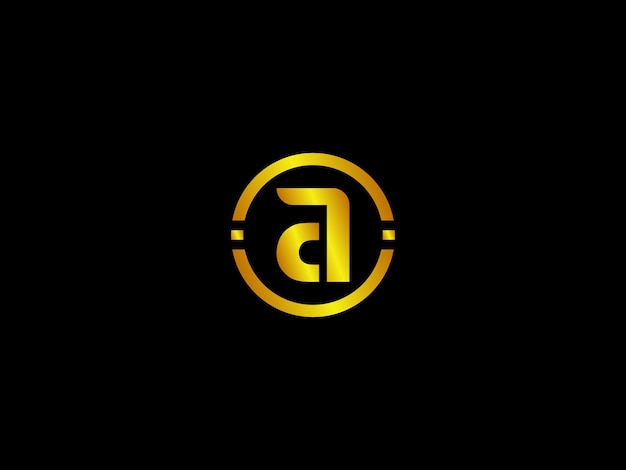 Gold letter a logo with a circle in the middle