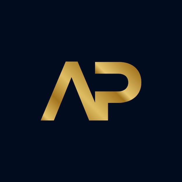 Gold Letter A P Initial Logo Template