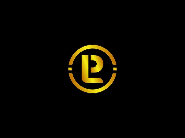 Gold letter p with a circle logo on a black background