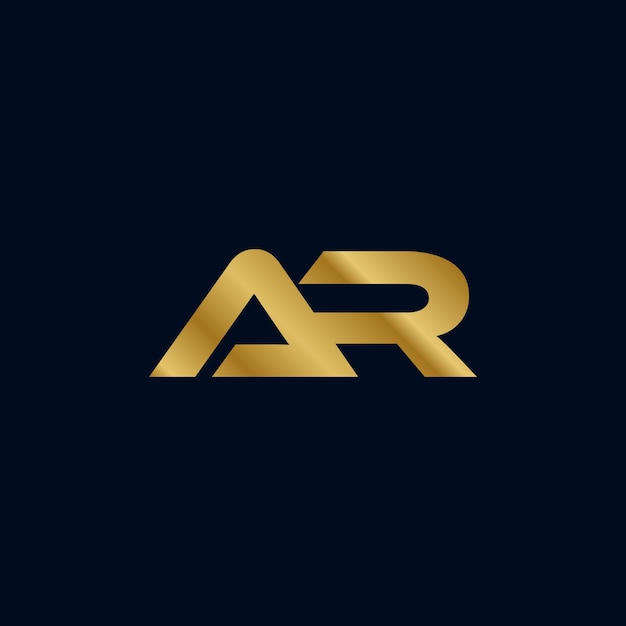 Gold Letter A R Initial Logo Template