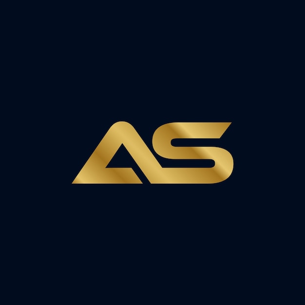 Gold Letter A S Initial Logo Template