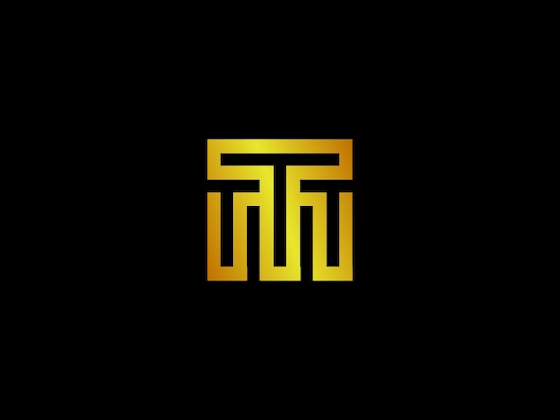 Vector gold letter t with a black background