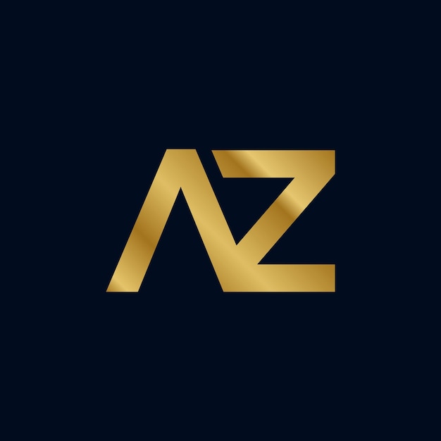 Gold Letter A Z Initial Logo Template