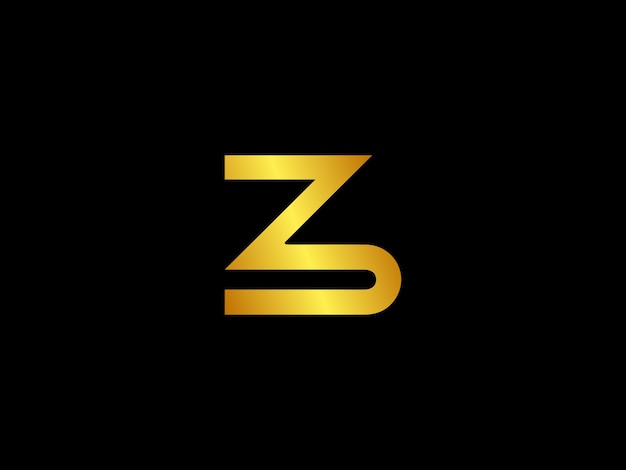 Gold letter z with a black background