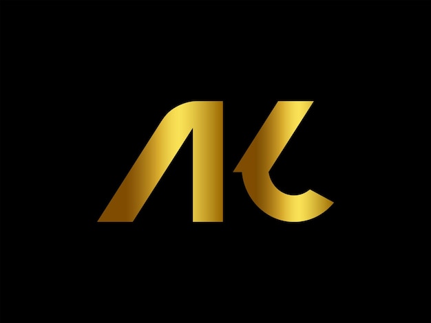 Gold letters a and a on a black background