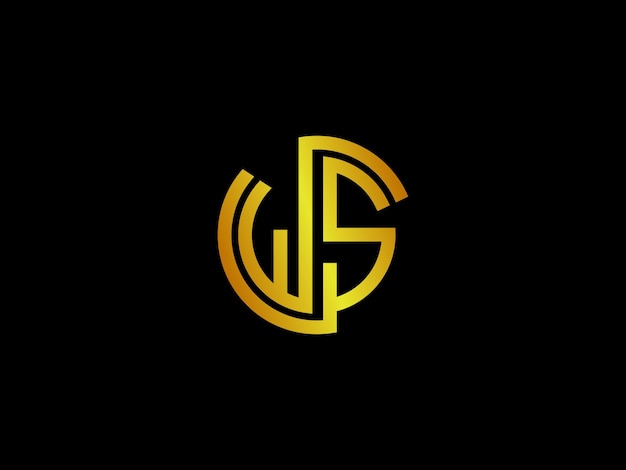 Gold letters js with a circle in the middle