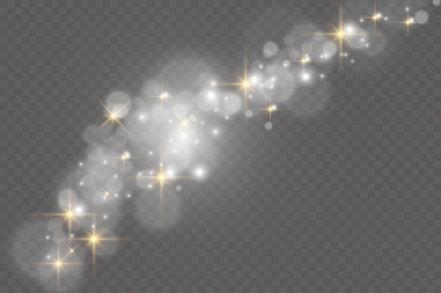 Vector gold light glow effect stars bursts with sparkles isolated