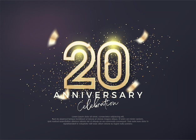 Gold line design for 20th anniversary celebration