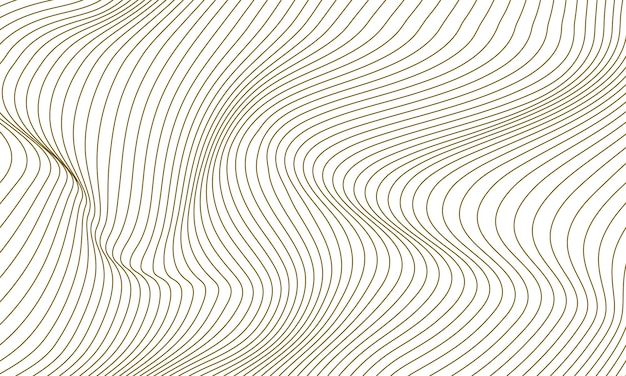 Gold line waves on white background abstract background vector design