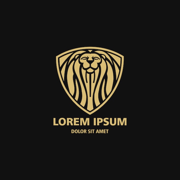 Vector gold lion logo template