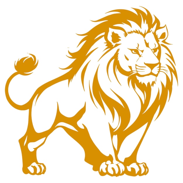 Vector gold lion silhouette