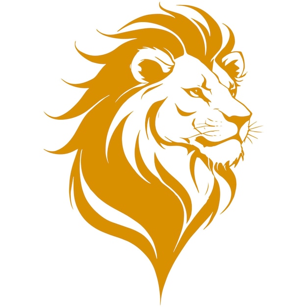 Vector gold lion silhouette