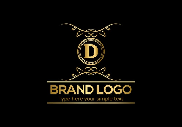 Vector a gold logo with the letter d.