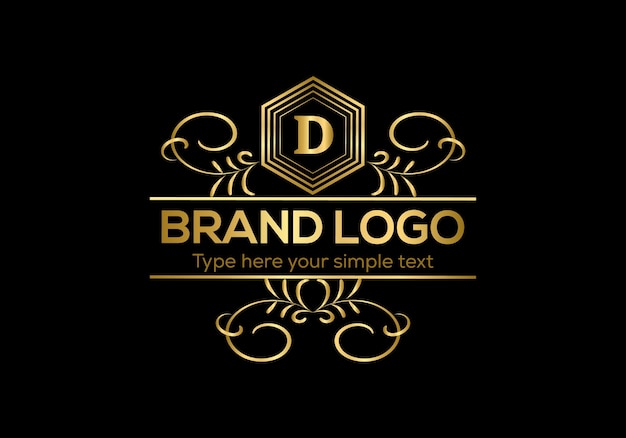 Vettore un logo dorato con la lettera g su sfondo nero