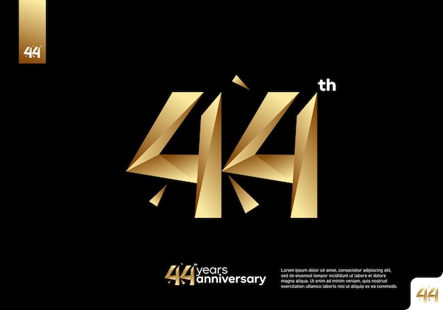 Gold logo with the title'44 th anniversary '