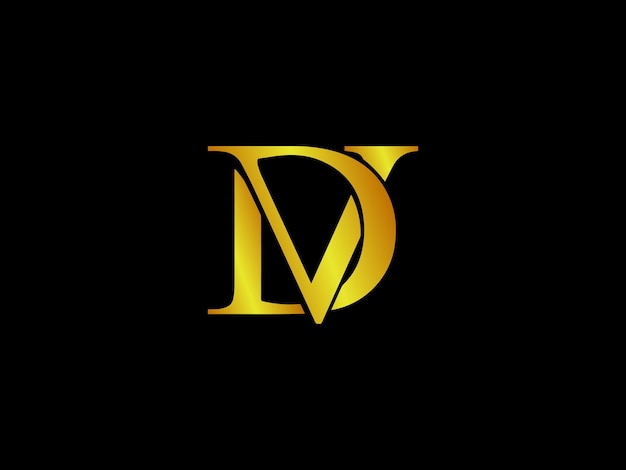 'logo for dn' というタイトルのゴールドのロゴ