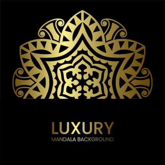 Gold luxurious mandala vector design with background