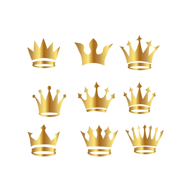 Vector gold luxury crown icons