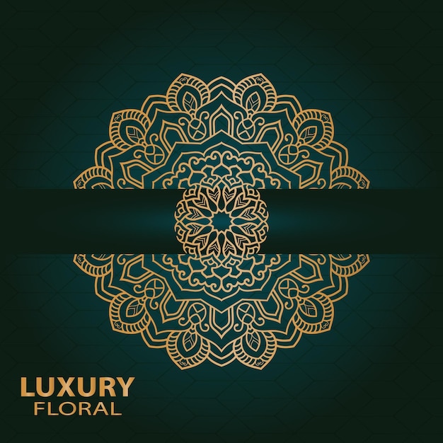 Vector gold luxury floral pattern texture and traditional  mandala concept