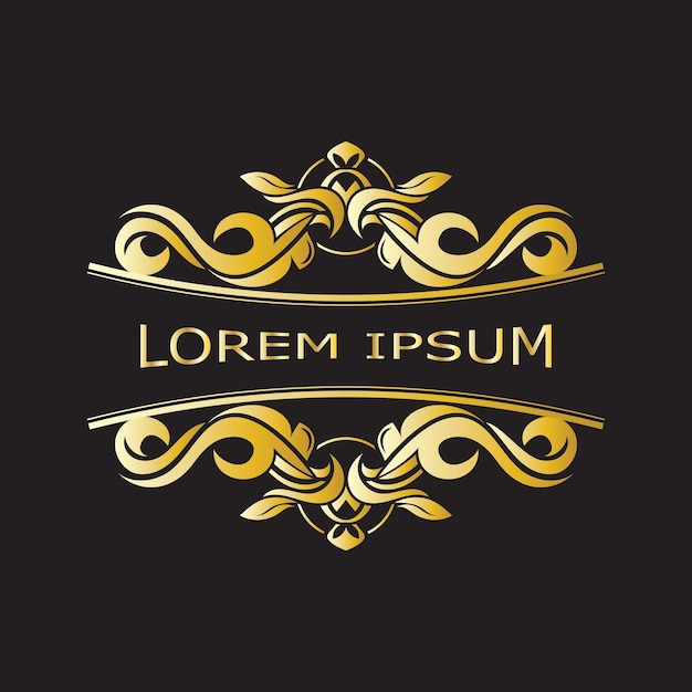 Золотой роскошный цветочный винтажный вензель декоративный шаблон логотипа