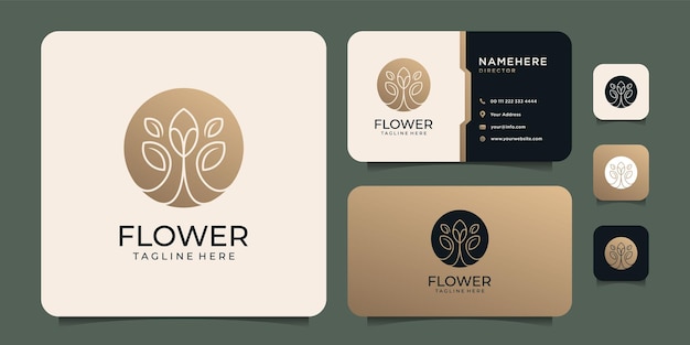 Gold luxury logo with businesscard