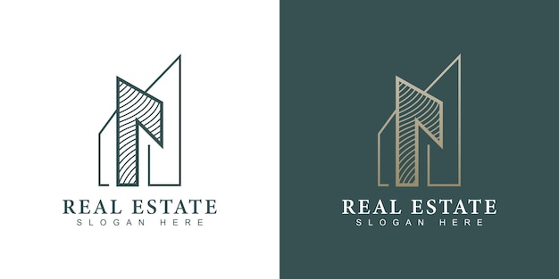 Gold luxury real estate logo design