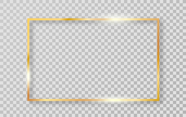고립 된 그림자와 골드 럭셔리 반짝 빛나는 현실적인 빈티지 프레임