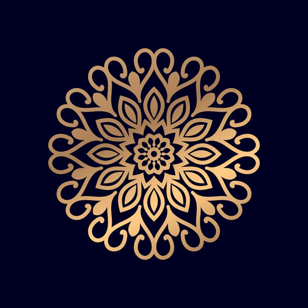 Gold mandala on a black background