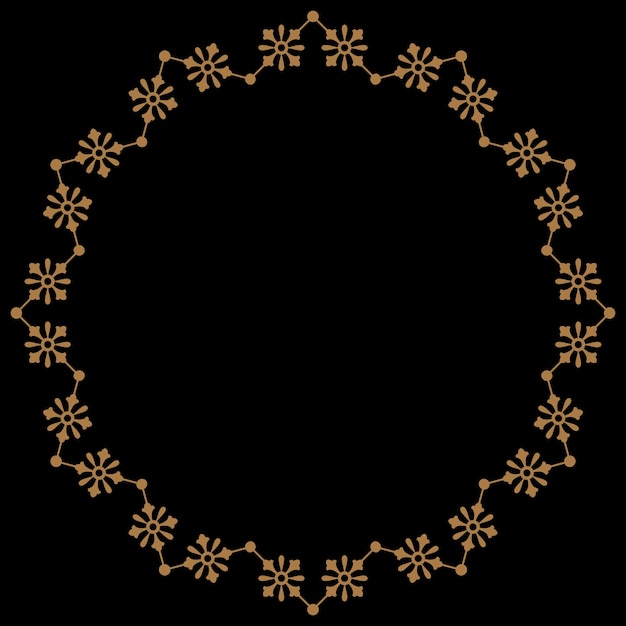 A gold mandala on a black background