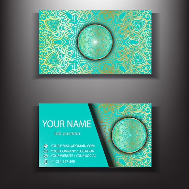 Gold Mandala Luxury Business Card Design Template