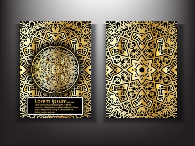 Gold Mandala Luxury Cover Design Template