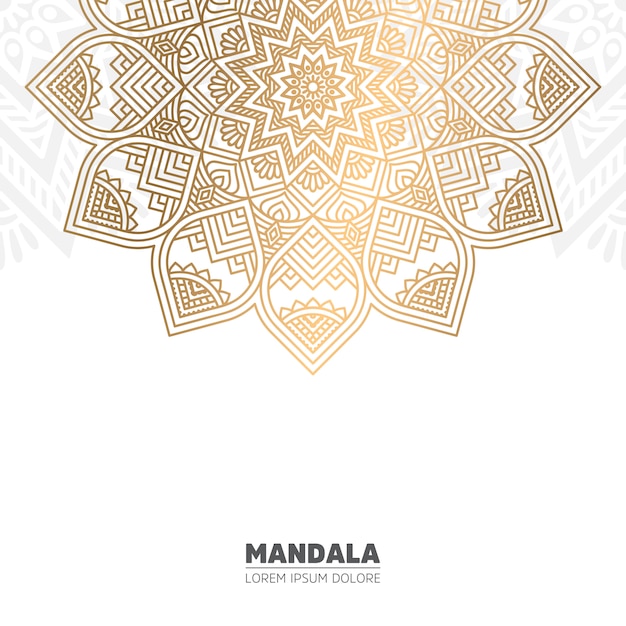 Mandala oro e sfondo bianco