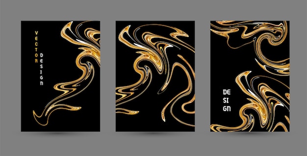 Gold marble template, artistic covers design, colorful realistic texture, luxury backgrounds. Trendy pattern, graphic poster, cards. Vector illustration