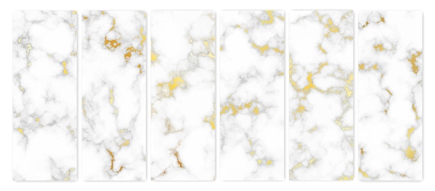 ベクトル ゴールドの大理石のテクスチャ背景 大理石の花崗岩石の 6 つの抽象的な背景のセット