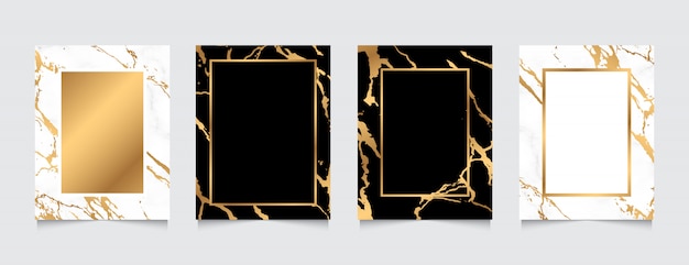 Gold marble textured background collection