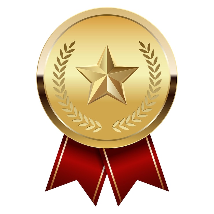 Vector gold medal award vector clipart