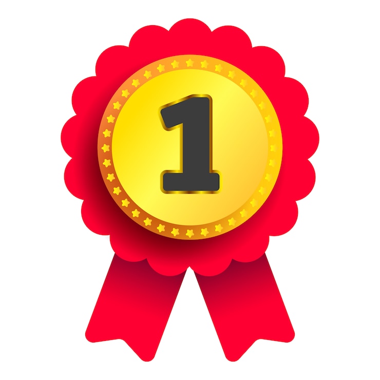 Vector gold medal quality mark with red ribbon on white background for your project. vector