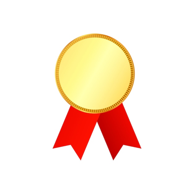 Medaglia d'oro su nastro rosso con dettaglio in rilievo