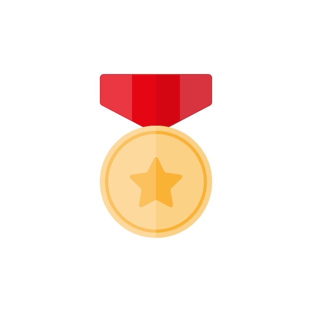 Золотая медаль со звездой и красной лентой