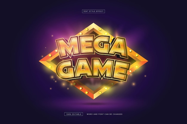 Редактируемый текстовый эффект Gold Mega Game