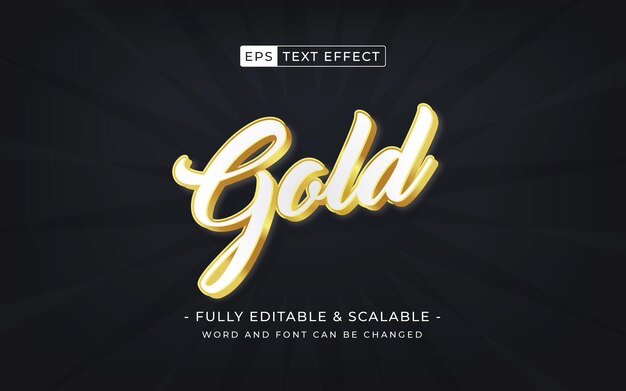 Vector gold metal 3d text effect editable glitter 3d style