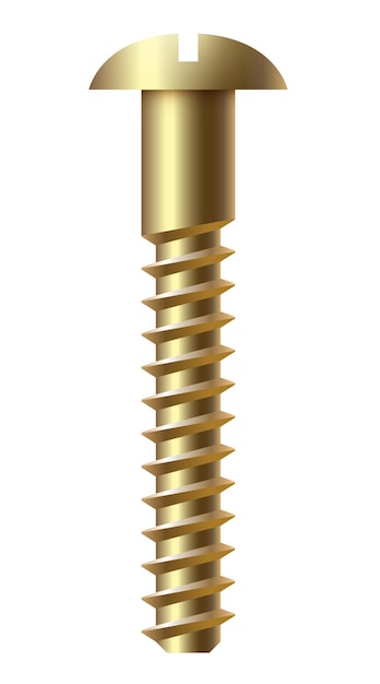 Vector gold metal bolt round slotted head fastener